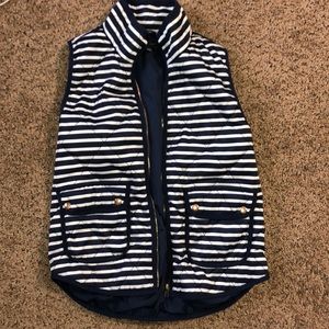 Navy and white puffy vest